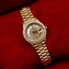 Rolex Lady-Datejust Diamond Watch, 69178 26mm, Champagne Diamond Dial With President Yellow Gold Bracelet