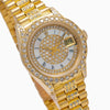 Rolex Lady-Datejust Diamond Watch, 69178 26mm, Champagne Diamond Dial With President Yellow Gold Bracelet