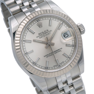 Rolex Lady-Datejust 178274 31MM Silver Dial With Stainless Steel Bracelet