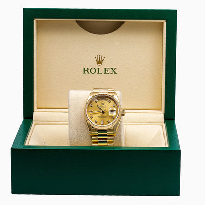 Rolex Day-Date 18038 36mm Champagne Dial With Yellow Gold Bracelet