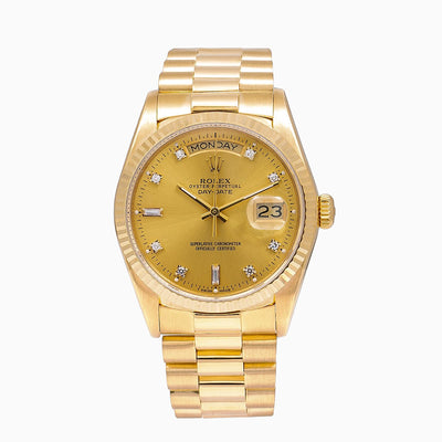 Rolex Day-Date 18038 36mm Champagne Dial With Yellow Gold Bracelet