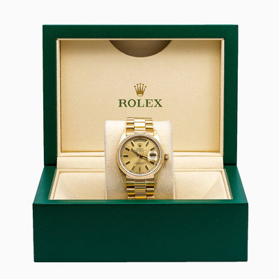 Rolex Day-Date 18038 36MM Champagne Dial With President Yellow Gold Bracelet