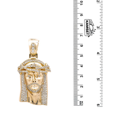 Unisex 14K Yellow Gold Pendant with 3.94 CT Diamonds