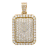 Unisex Rectangular 14K Yellow Gold Pendant with 6.90 CT Diamonds