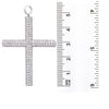 Unisex 14K Cross White Gold Pendant with  4.17 CT Diamonds