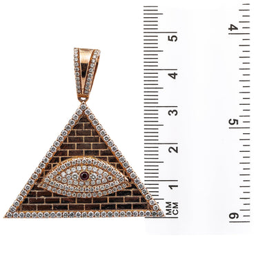 14K Rose Gold Eye of Providence Pendant with 1.92 CT Diamonds