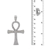 Unisex 14K White Gold Ankh Pendant with 0.40 CT Diamonds