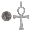 Unisex 14K White Gold Ankh Pendant with 0.40 CT Diamonds