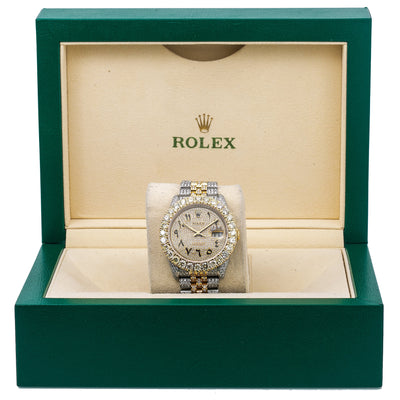 Rolex Datejust Diamond Watch, 116233 36mm, Champagne Diamond Dial With Two Tone Bracelet