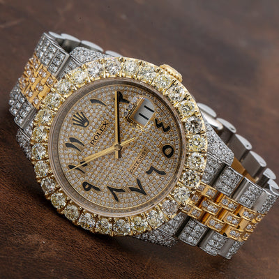 Rolex Datejust Diamond Watch, 116233 36mm, Champagne Diamond Dial With Two Tone Bracelet