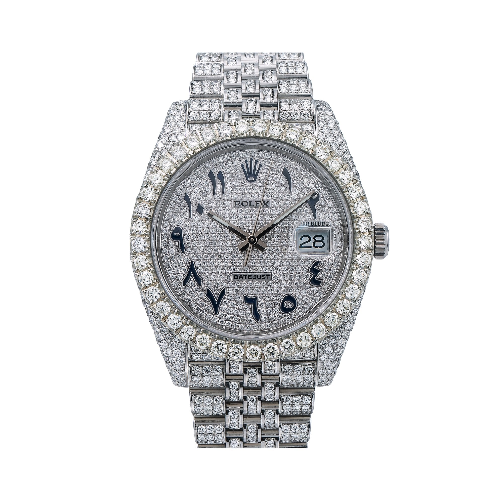 Rolex Datejust Diamond Watch 126300 41mm Silver Diamond Dial Flower majorleaguejewelers