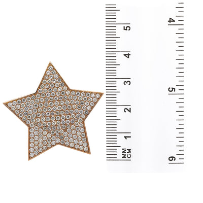 Unisex 14K Rose Gold Star Pendant with 3.83 CT Diamonds