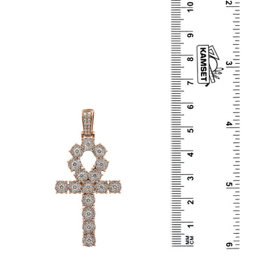 Unisex 14K Rose Gold Pendant with 2.97 CT Diamonds