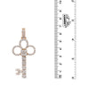 Unisex 14K Rose Gold Key Pendant with 4.40 CT Diamonds