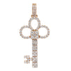 Unisex 14K Rose Gold Key Pendant with 4.40 CT Diamonds