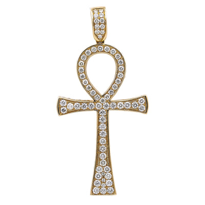 Unisex 14K Yellow Gold Pendant with 5.20 CT Diamonds