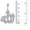 Unisex 14K White Gold Allah Pendant with 2.66 CT Diamonds