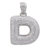 Unisex 14K White Gold Initial D Pendant with 7.99 CT Diamonds