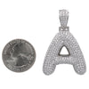 Unisex 14K White Gold Initial A Pendant with 6.99 CT Diamonds