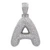 Unisex 14K White Gold Initial A Pendant with 6.99 CT Diamonds