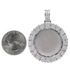 Unisex 14K White Gold Blank Bezel Pendant with 1.70 CT Diamonds