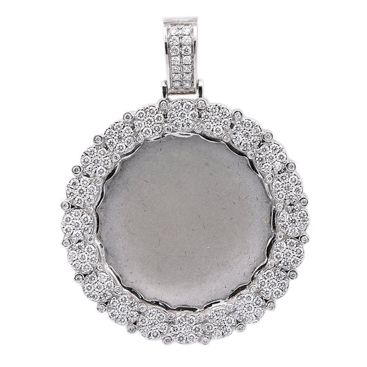 Unisex 14K White Gold Pendant with 2.23 CT Diamonds