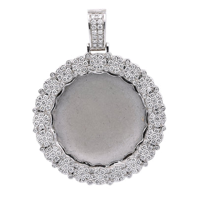 Unisex 14K White Gold Pendant with 2.23 CT Diamonds