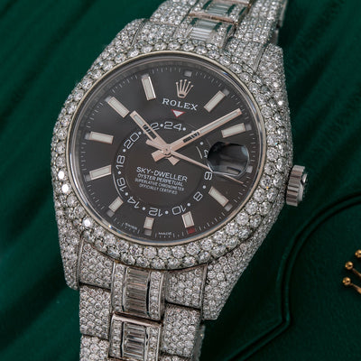 Rolex Sky-Dweller Diamond Watch, 326934 42mm, Black Dial With 29.75 CT Diamonds