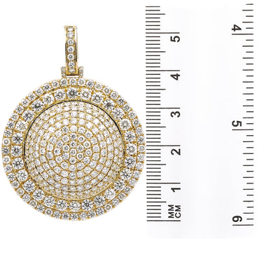 Unisex 14K Yellow Gold Pendant with 9.02 CT Diamonds