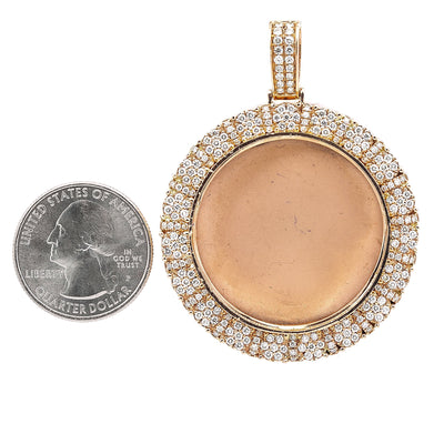 Unisex 14K Rose Gold Blank Bezel Pendant with 2.40 CT Diamonds