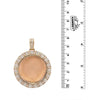 Unisex 14K Rose Gold Blank Bezel Pendant with 2.40 CT Diamonds