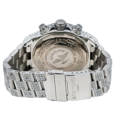 Breitling Super Avenger A13370 48MM White Diamond Dial With 20.71 CT Diamonds