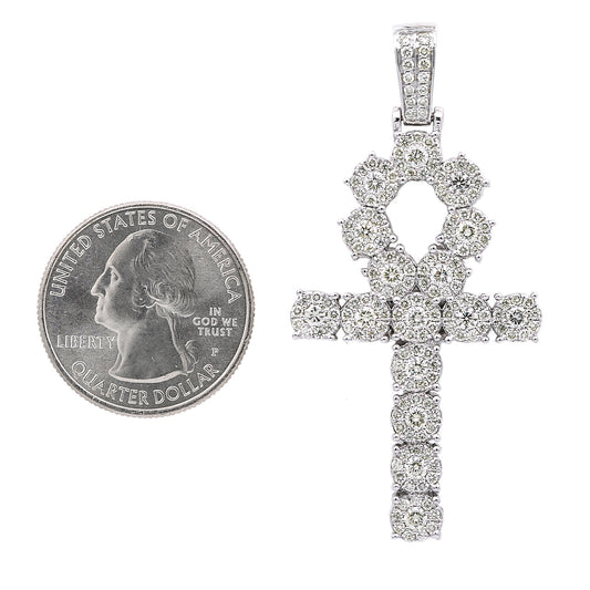 Unisex 14K White Gold Pendant with 2.97 CT Diamonds