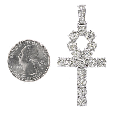 Unisex 14K White Gold Pendant with 2.97 CT Diamonds