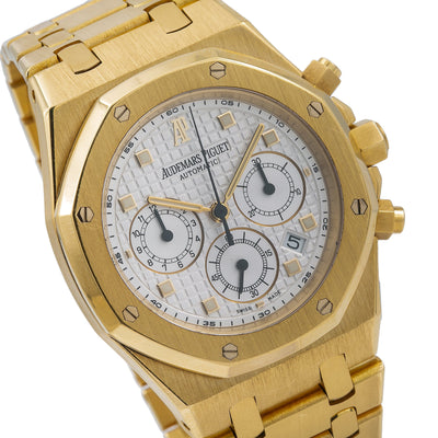 Audemars Piguet Royal Oak Chronograph 26022BA 39MM White Dial With Yellow Gold Bracelet