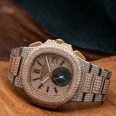 Patek Philippe Nautilus 5980/1AR 40.5MM Champagne Diamond Dial With 23.50 CT Diamonds