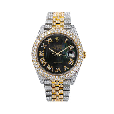 Rolex Datejust Diamond Watch, 126333 41mm, Black Diamond Dial With Two Tone Jubilee Bracelet