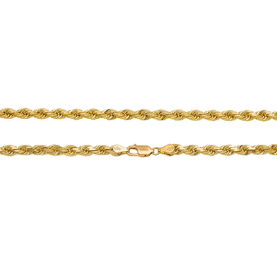 14k Hollow Rope Chain In White/Yellow Gold 18-30 Inches