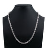 Men's 10K White Gold Hollow Rope Chain