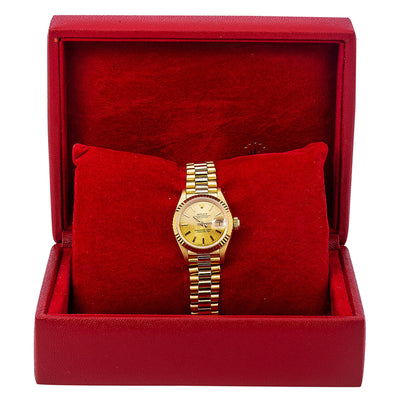 Rolex Datejust 69178 26MM Champagne Dial With Yellow Gold President Bracelet