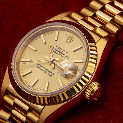 Rolex Datejust 69178 26MM Champagne Dial With Yellow Gold President Bracelet