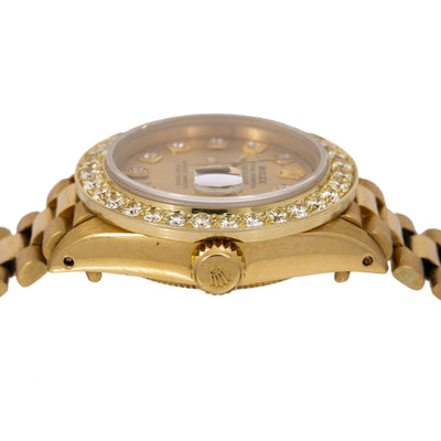 Rolex Lady-Datejust Diamond Watch, 6917 26mm, Champagne Diamond Dial With Yellow Gold Bracelet