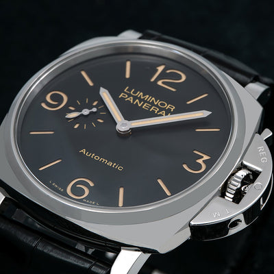 Panerai Luminor Due PAM00674 45MM Black Dial With Leather Bracelet