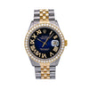 Rolex Datejust Diamond Watch, 16014 36mm, Blue Custom Diamond Dial With 1.35 CT Diamonds