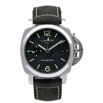 Panerai Luminor 1950 3 Days GMT Automatic PAM00535 42MM Black Dial With Leather Bracelet