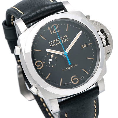 Panerai Luminor 1950 3 Days Chrono Flyback PAM00524 44MM Black Dial With Leather Bracelet