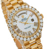 Rolex Day-Date Diamond Watch, 1803 36mm, White Mother of Pearl Diamond Dial With Yellow Gold Bracelet