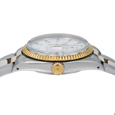 Rolex Oyster Perpetual Date 1500 34MM White Dial With Two Tone Oyster Bracelet