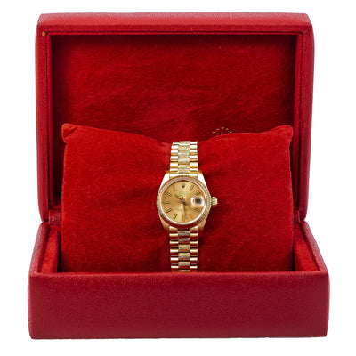 Rolex Lady-Datejust 6917 26MM Champagne Dial With Yellow Gold President Bracelet