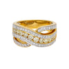 LADIES 18K YELLOW GOLD HAND RING WITH 1.44 CT DIAMONDS